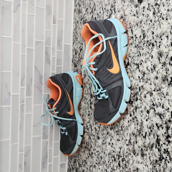 Gray Blue & Orange Nike Downshifter 5 Running Shoes sz 8 sneakers 537571-022 - Picture 5 of 6